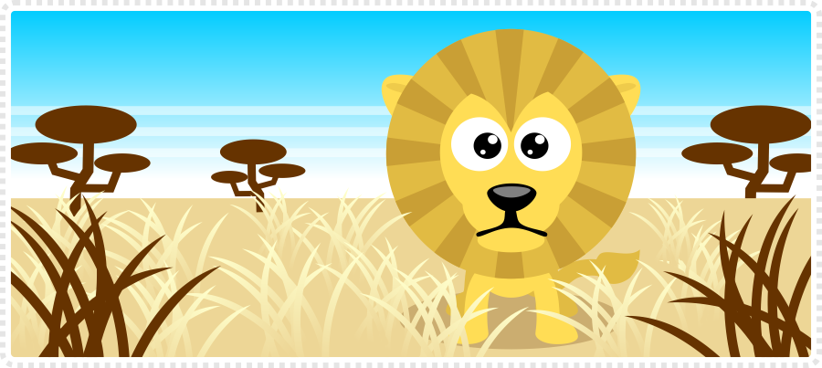 2Dgameartguru - align and distribute - creating a cute lion