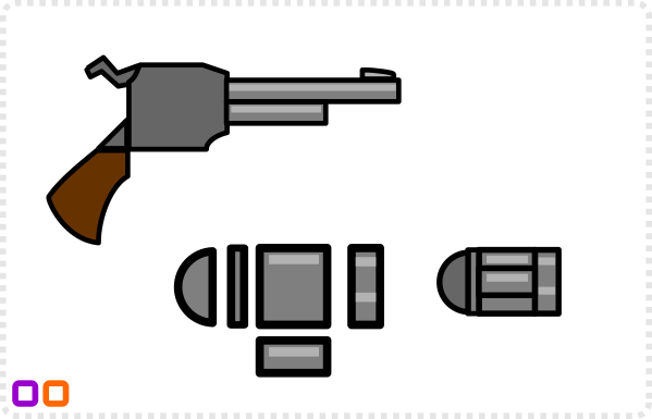 2dgameartguru - making a simplified revolver