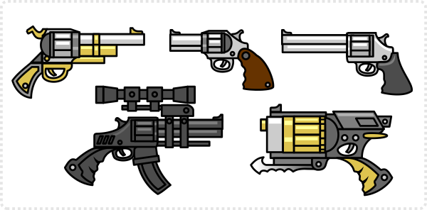 2Dgameartguru - making a simplified revolver