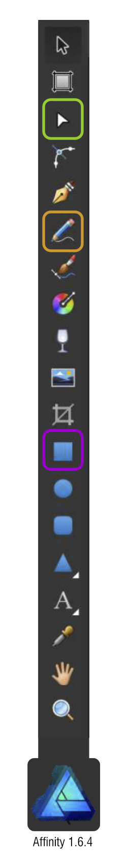 2Dgameartguru Affinity Designer toolbar