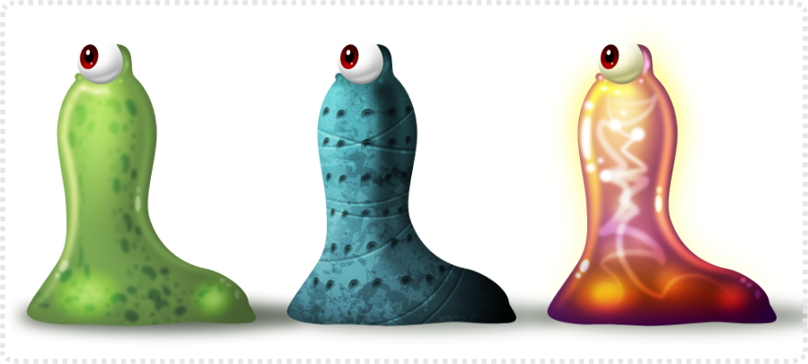 2Dgameartguru - character design alien blob