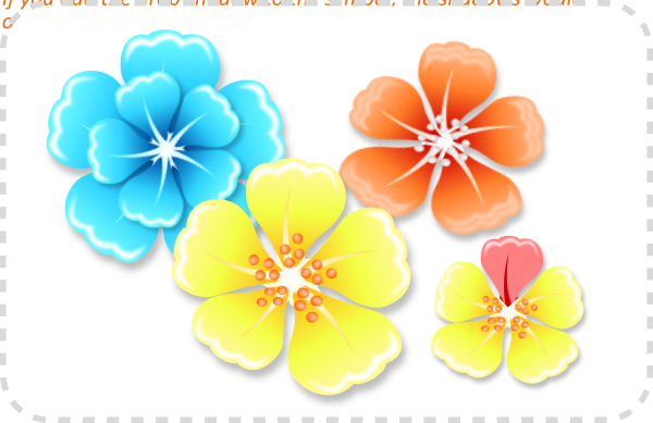 2Dgameartguru - flowers using clones in Inkscape