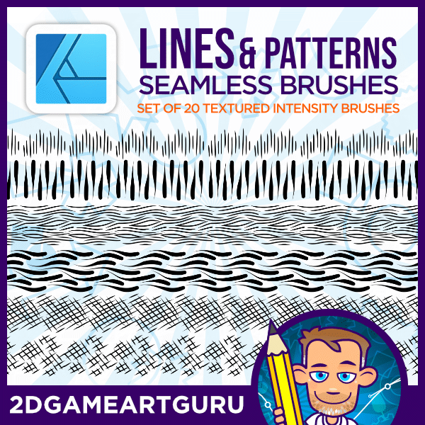 2Dgameartguru - lines and patterns brushes