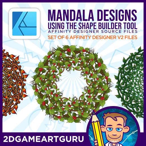 2Dgameartguru - mandalas with shape builder in Affinity Designer v2