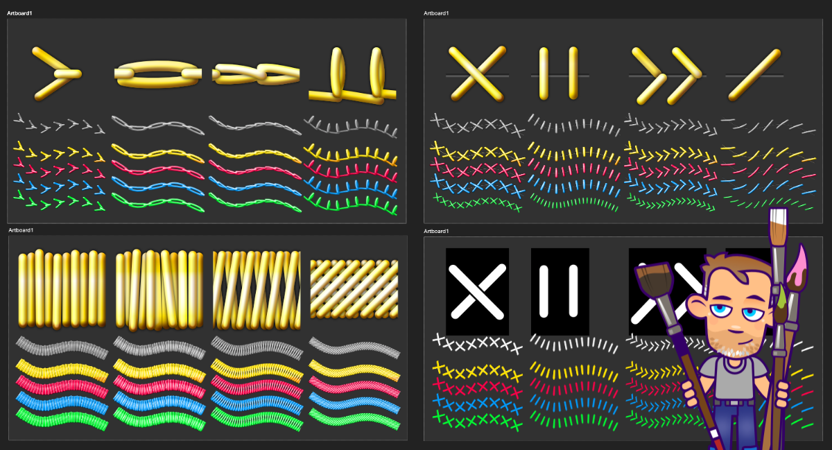 2Dgameartguru - embroidery brushes for Affinity Designer