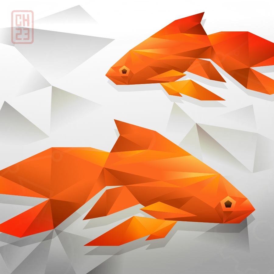 2dgameartguru - working with triangles - goldfish