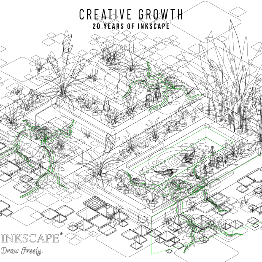 2dgameartguru - 20 years of Inkscape - vector illustration