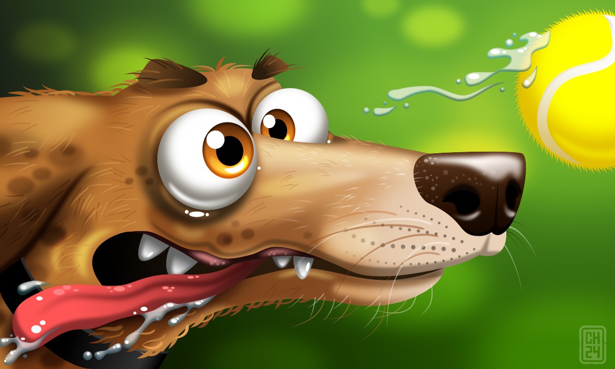 2Dgameartguru - funny dog Inkscape - vector illustration